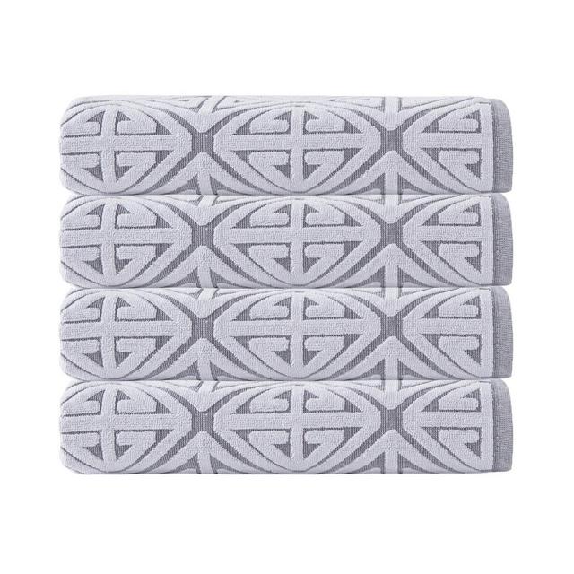 4pc Glamour Turkish Cotton Bath Towel Set Black - Enchante Home