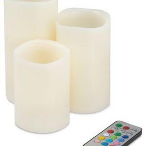 Trademark Global - 4-Pc. Color Changing Flameless LED Candles Set & Remote Control