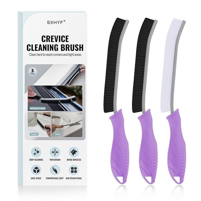 SXhyf Cleaning Brush - Hard Bristle Crevice Cleaning Brush, Multifunctional Gap Scrub Brush, Home Essentials, Bathroom Cleaner Tools for Household Use, Kitchen, Window, Faucets, Toilet, Grout, Car