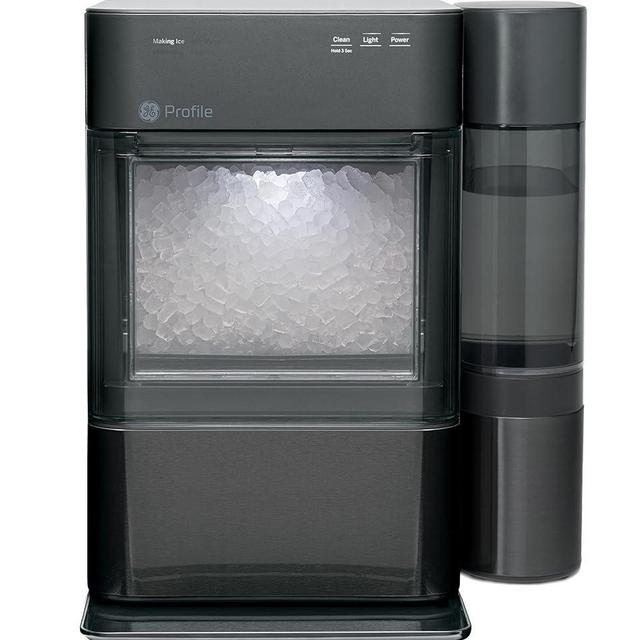 GE Profile Opal 2.0 XL with 1 Gallon Tank, Chewable Crunchable Countertop Nugget Ice Maker, Scoop Included, 38 lbs in 24 Hours, Pellet Ice Machine with WiFi & Smart Connected, Black Stainless