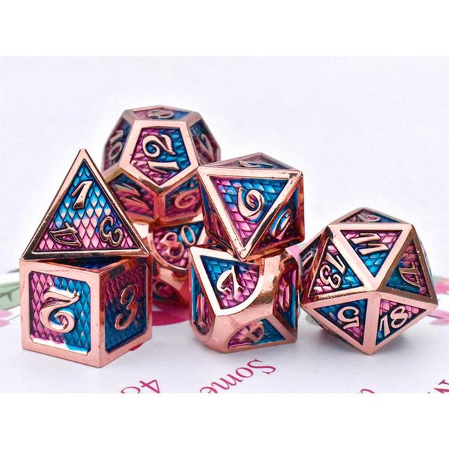 Dragon scale dice, metal dice set d&d, dnd...