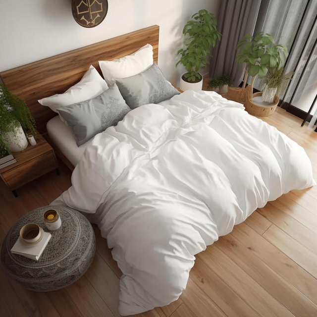 Lunar - 100 Percent Rayon Derived from Bamboo - 400 Thread Count, Eight Corner Ties, Breathable & Soft as Silk- Ideal Duvet Cover for Hot Sleepers