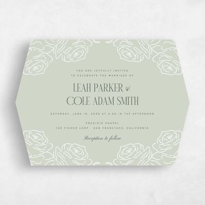 Green Diamond Wedding Invitation - Silvana Landscape