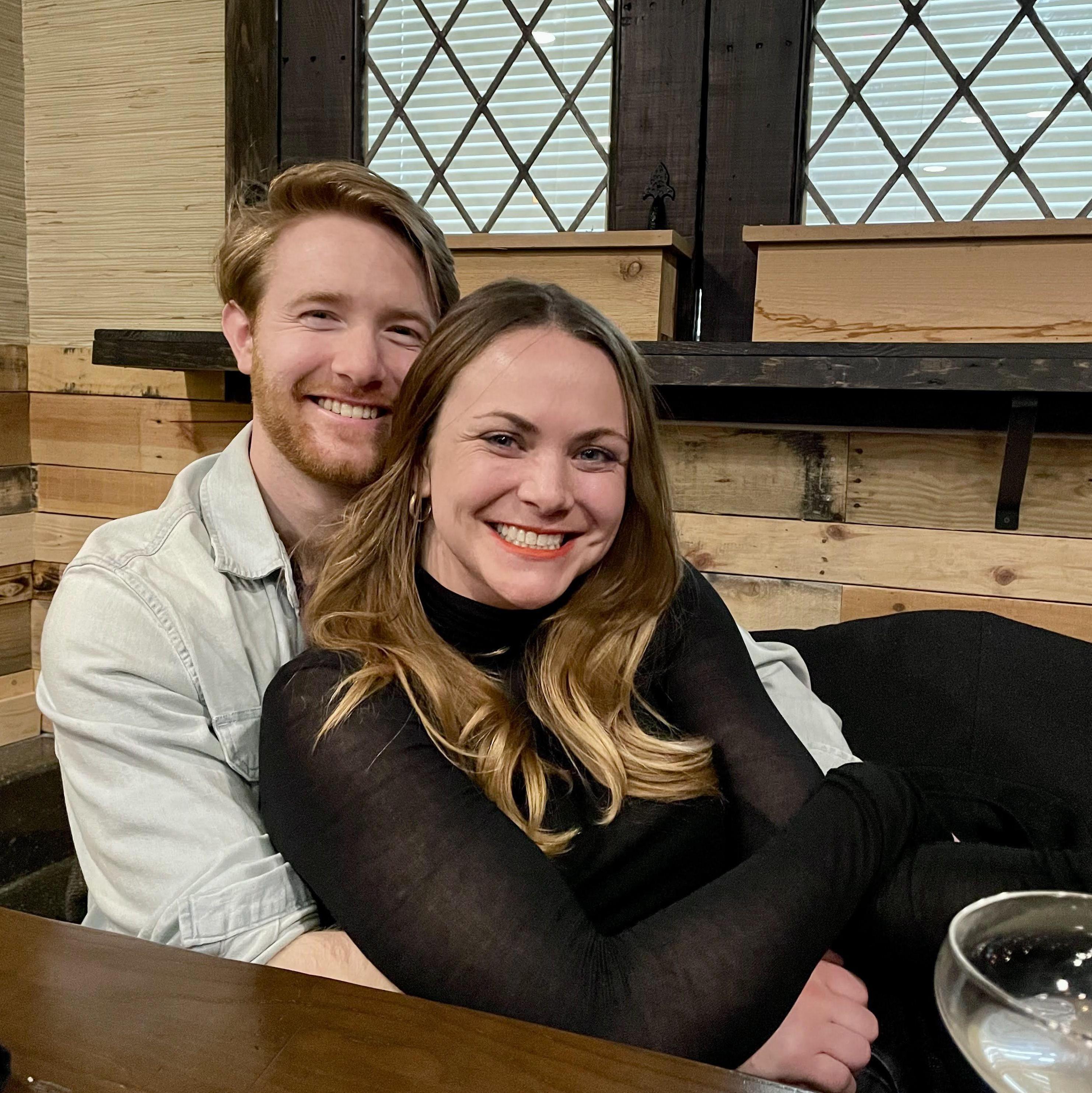 Our first photo together. Dave Chepke once referred to it as "the one where you're posing in the bobsled."