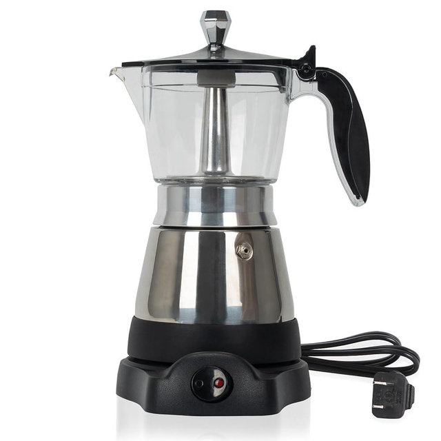 LAOION Cafeteras Electricas Modernas Moka Pot, Italian Coffee Espresso Machine, 6 Cup Cuban Coffee Maker with Detachable Base & Overheat Protection, Greca Electrica De Cafe Gift for Travel