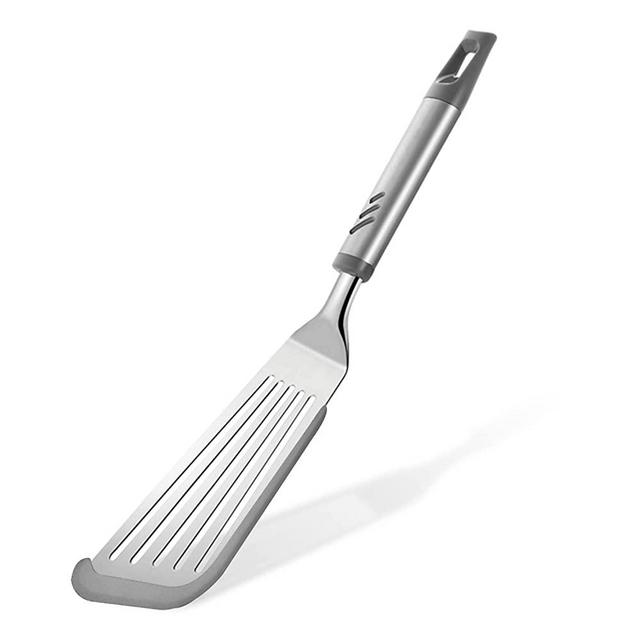 Lebabo 12.6" Stainless steel Slotted Fish Spatula with Heat Resistant Handle, Spatula turner with Silicone Top Soft Edge for Non-Stick Pan, Cooking, Flipping, Grilling & Frying, Dishwasher Safe