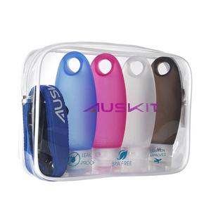 Large Leak Proof Travel Bottles, Set of Four 3.3 oz TSA Approved Refillable Squeezable Silicone Bottles With Shampoo Lanyard By AusKit