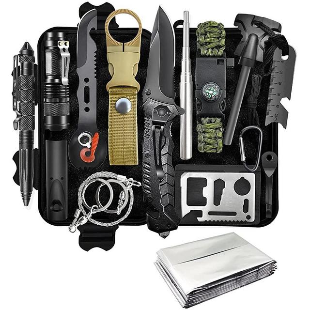 Gifts for Men Dad Husband Boyfriend Fathers Day, Survival Gear and Equipment 13 in 1 Emergency Survival Tools Camping Accessories, Christmas Birthday Gifts Ideas for Camping Fishing Hunting Hiking