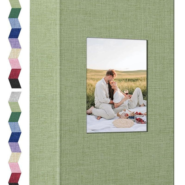 popotop Photo Album 4x6-300 Photos Linen Cover Photo Books with 300 Horizontal Pockets,Slip-in Picture Albums for Family Wedding Anniversary Baby Vacation Pictures