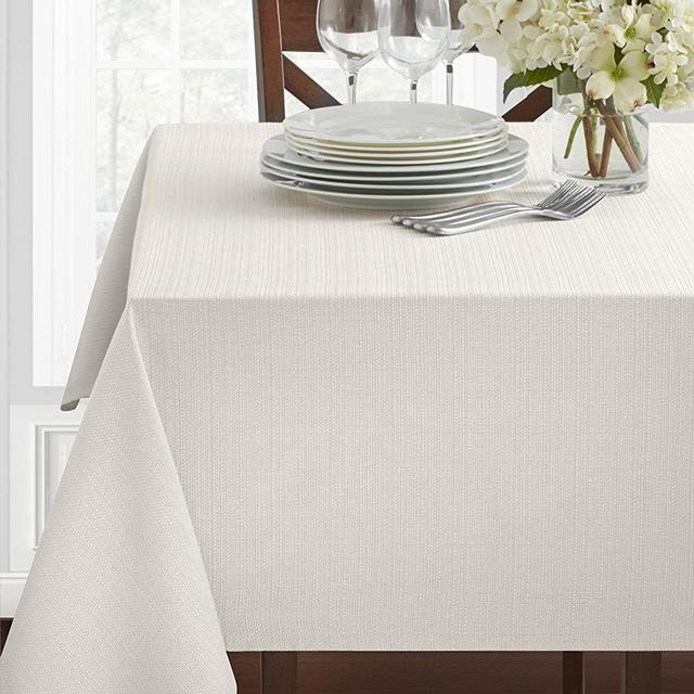 Benson Mills Textured Fabric Tablecloth (60 X 120, White)
