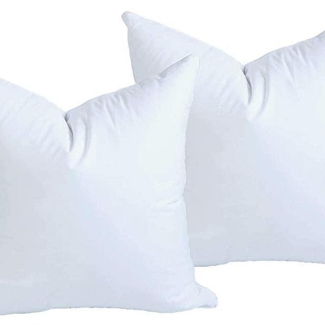 MoonRest Set of Two Down Alternative Square Pillow Insert Form%100 Cotton Blend Fabric Cover, Decorative Throw Pillow, Sofa Cushion and Bed Pillow - Hypoallergenic 20“X 20”
