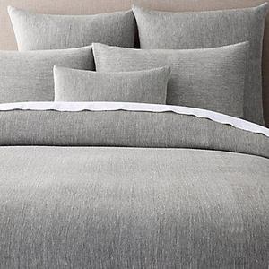 Woven Linen Chambray Solid Sham Graphite