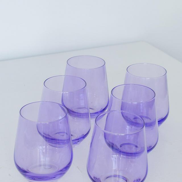 Estelle Colored Wine Stemless - Set of 6 {Lavender}