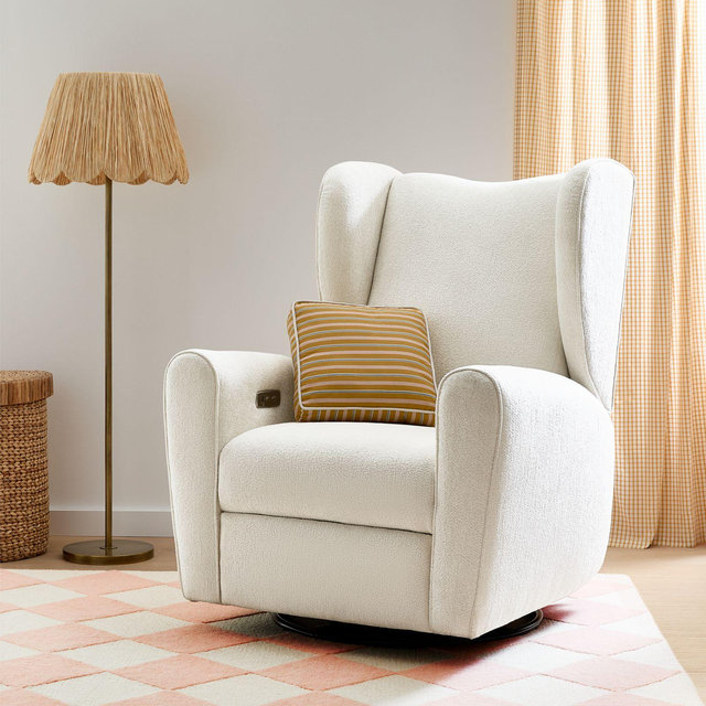 Seesaw Cream Electronic Swivel Glider Power Recliner Nursery Chair