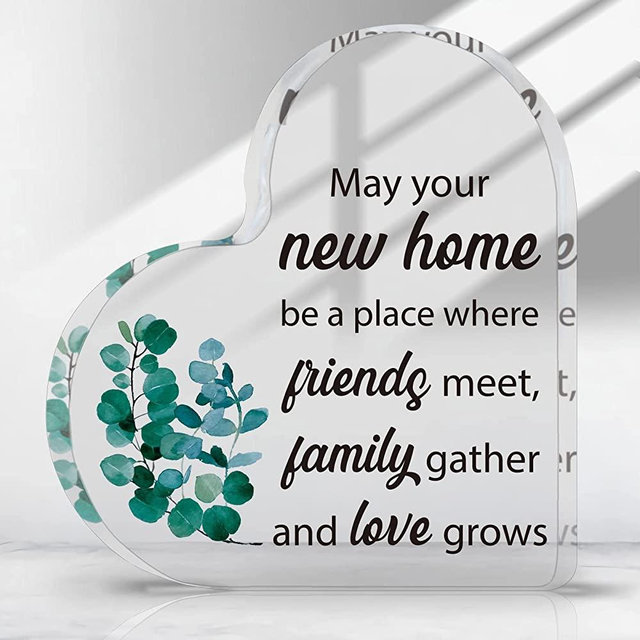 Housewarming Gift for New Home, House Warming Gift for Women, New House New Apartment Gift, New Home Gift Office Desk Decor Heart Acrylic Ornament