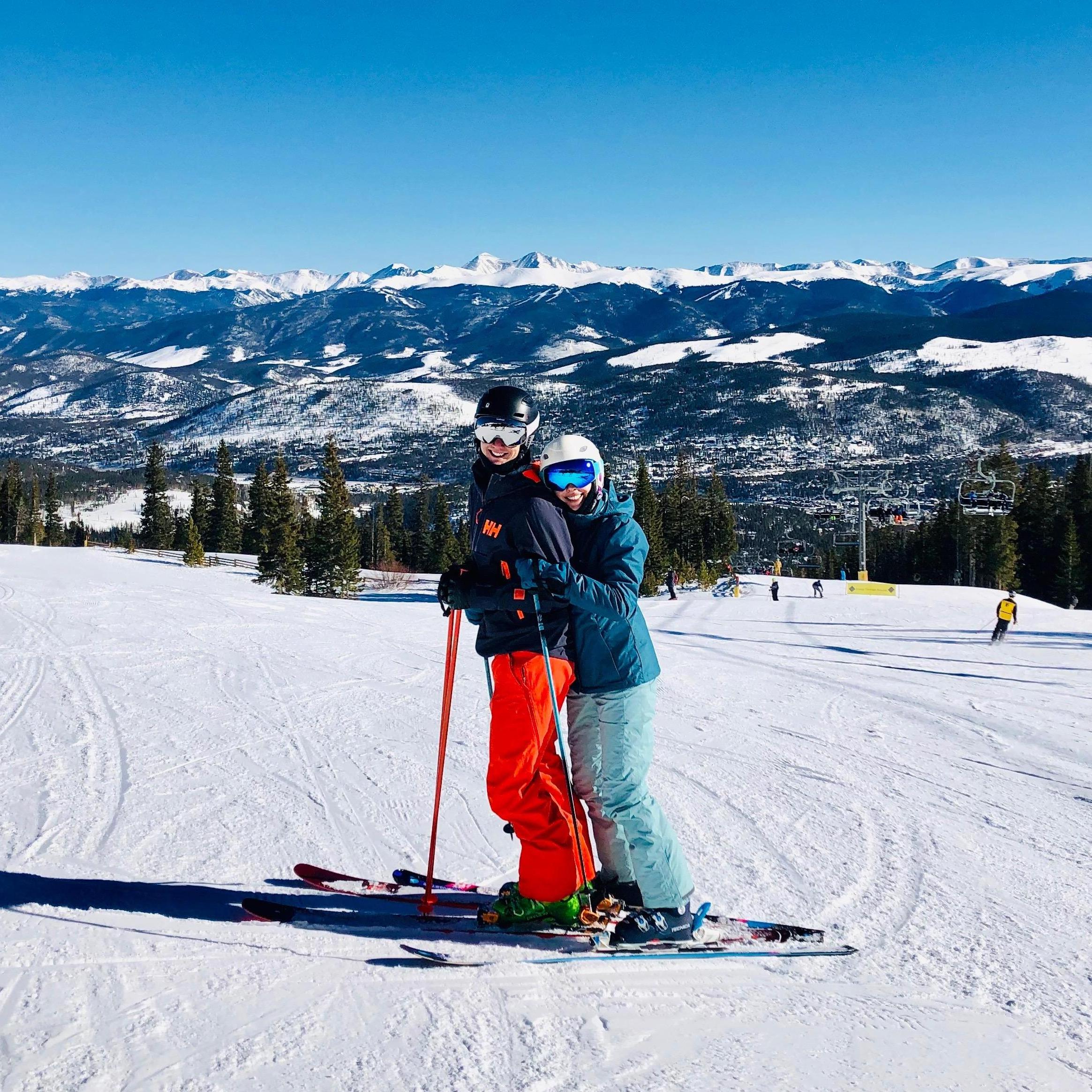 Right before Max takes off down the mountain...no time for pictures on a blue bird day!