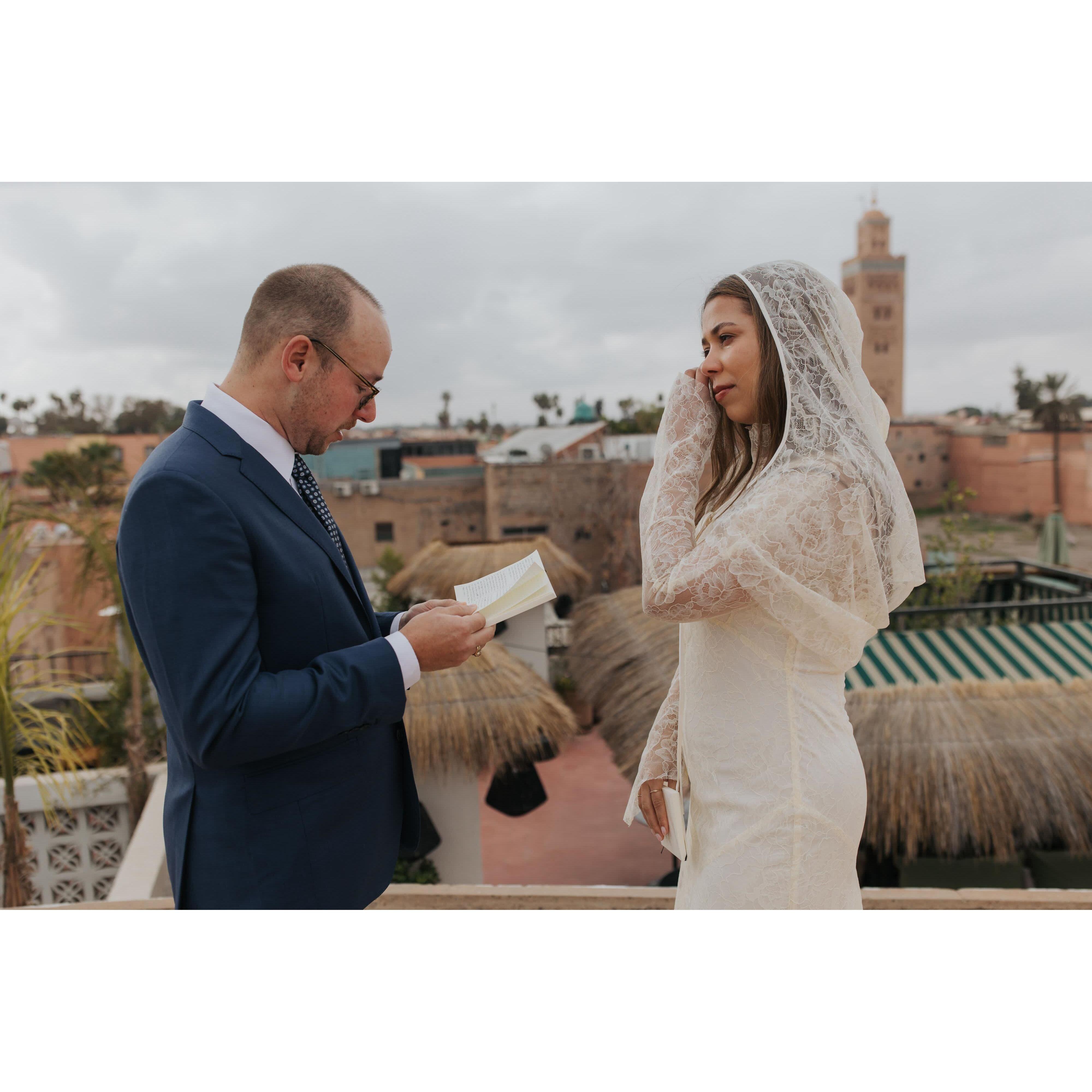 Kevin making Tilly cry with his sweet vows