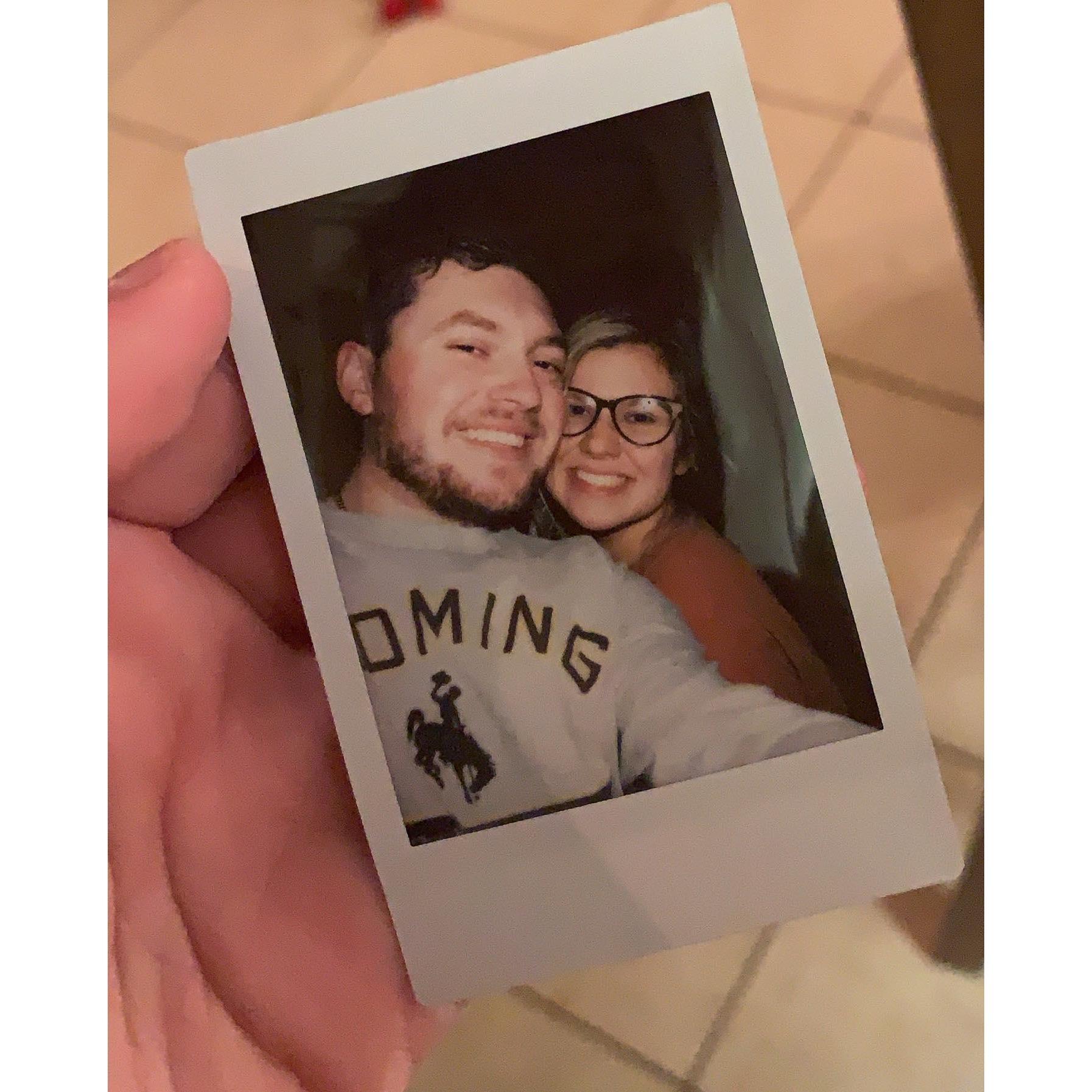 This was the first (of many!) Polaroid pictures we have taken together.