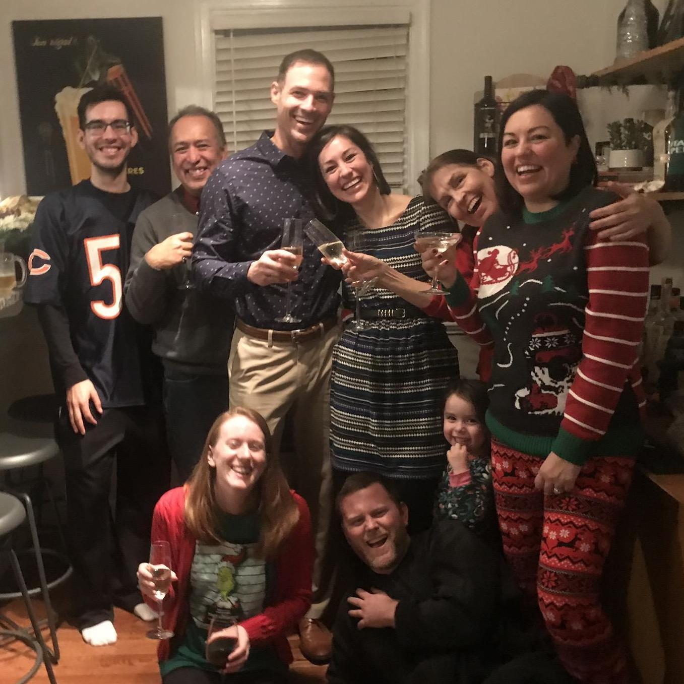 The night we got engaged. We crashed the Barrera Christmas Eve Pajama Party!