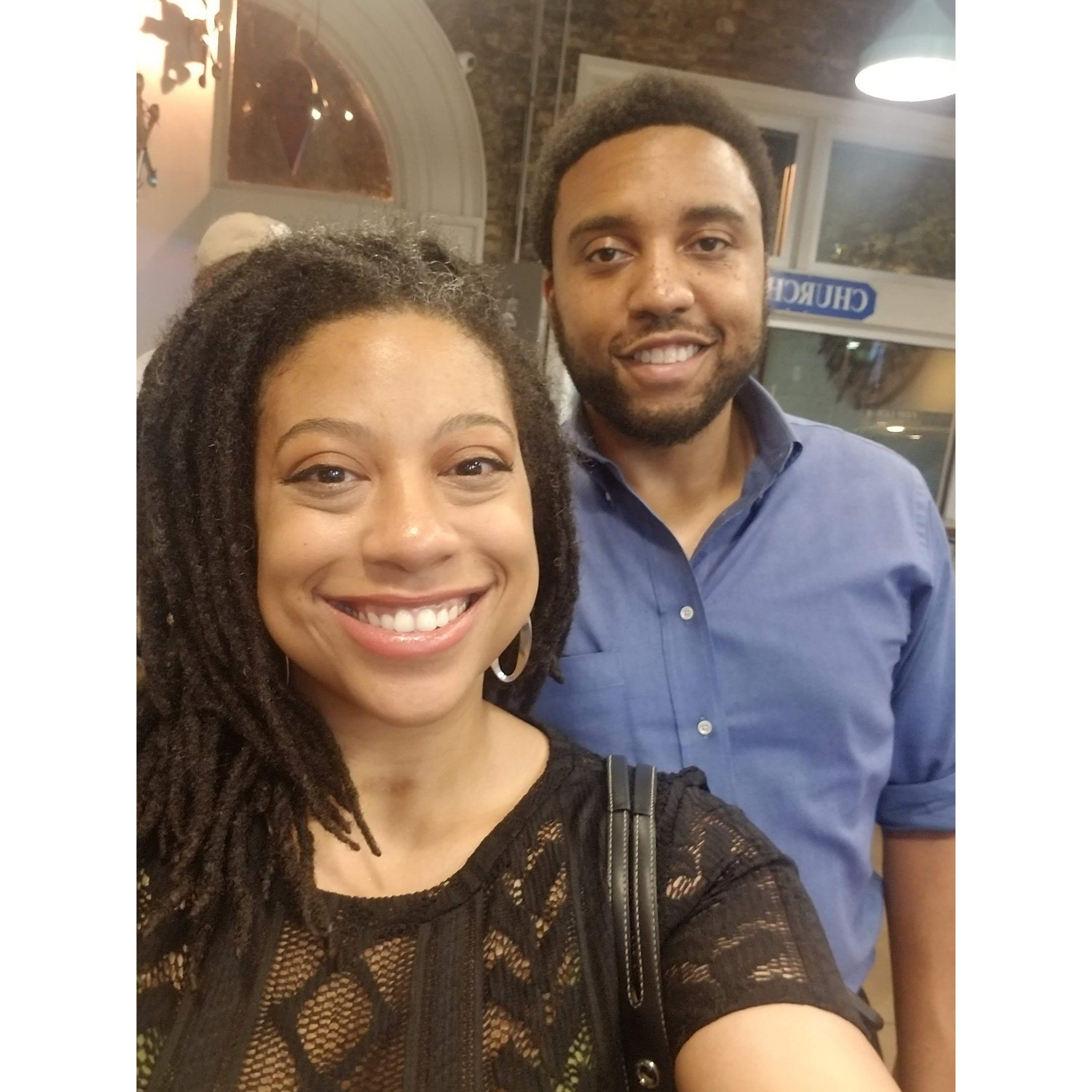 Out and about in Decatur. It was a magical evening of Brickstore Pub (beer and pretzels, anyone?) followed by ice cream!