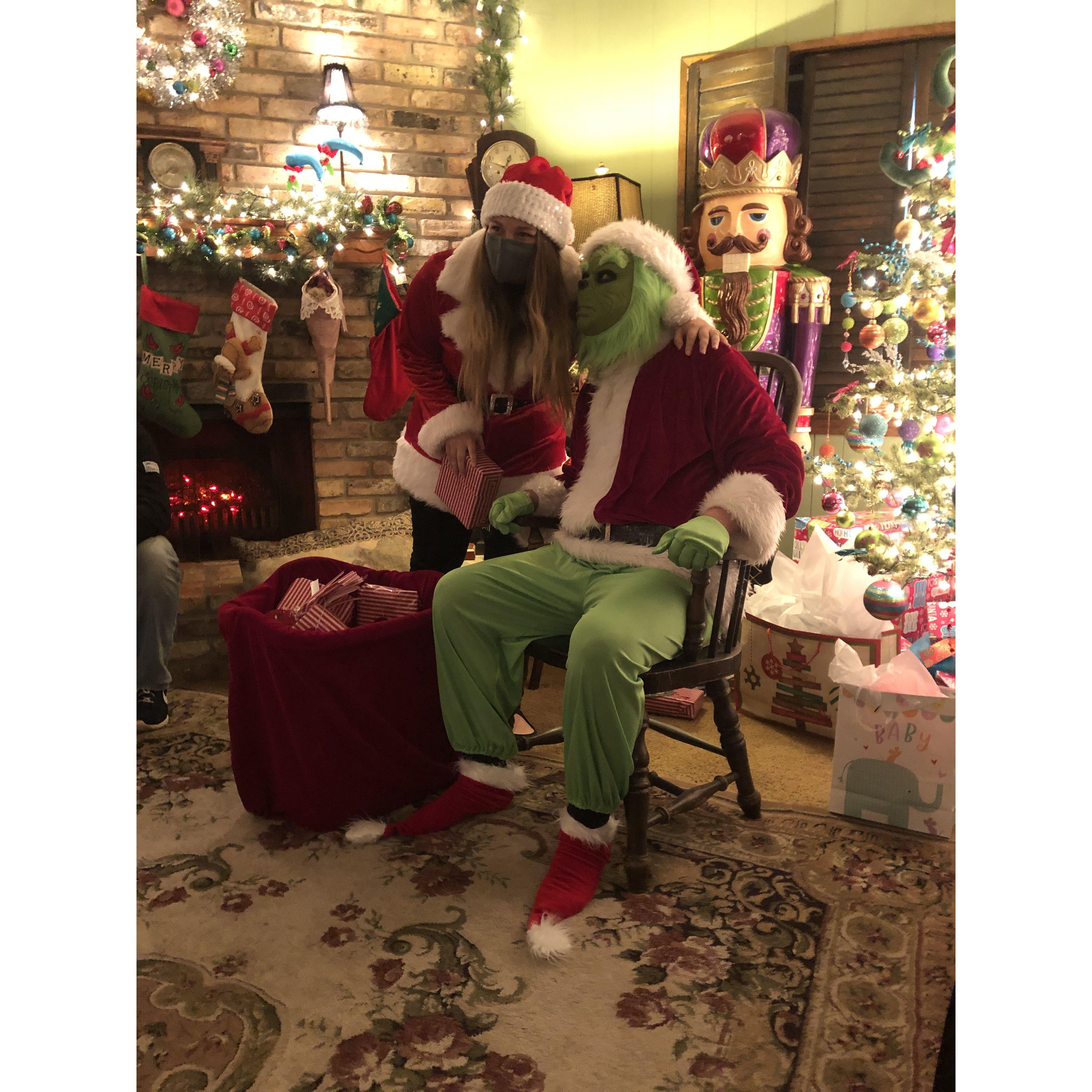 Threw David right into being the Grinch at family Christmas Party Dec 2020.