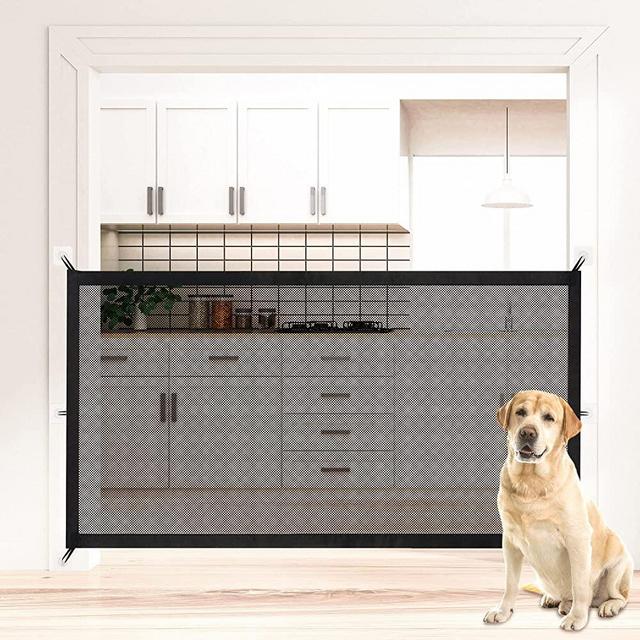 NWK Magic Pet Gate for The House Stairs Providing a Safe Enclosure for Pets to Play and Rest, 12 Hooks (30'' X 70'')