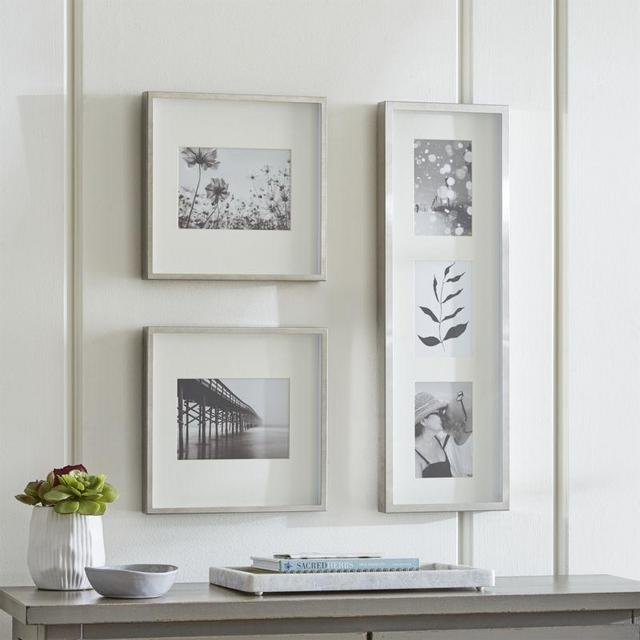 Brushed Silver Picture Frame Gallery, Set of 3