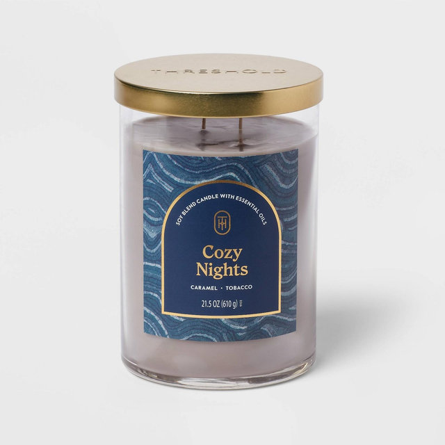 2-Wick Lidded Glass Jar Candle Cozy Nights 21.5oz - Threshold™
