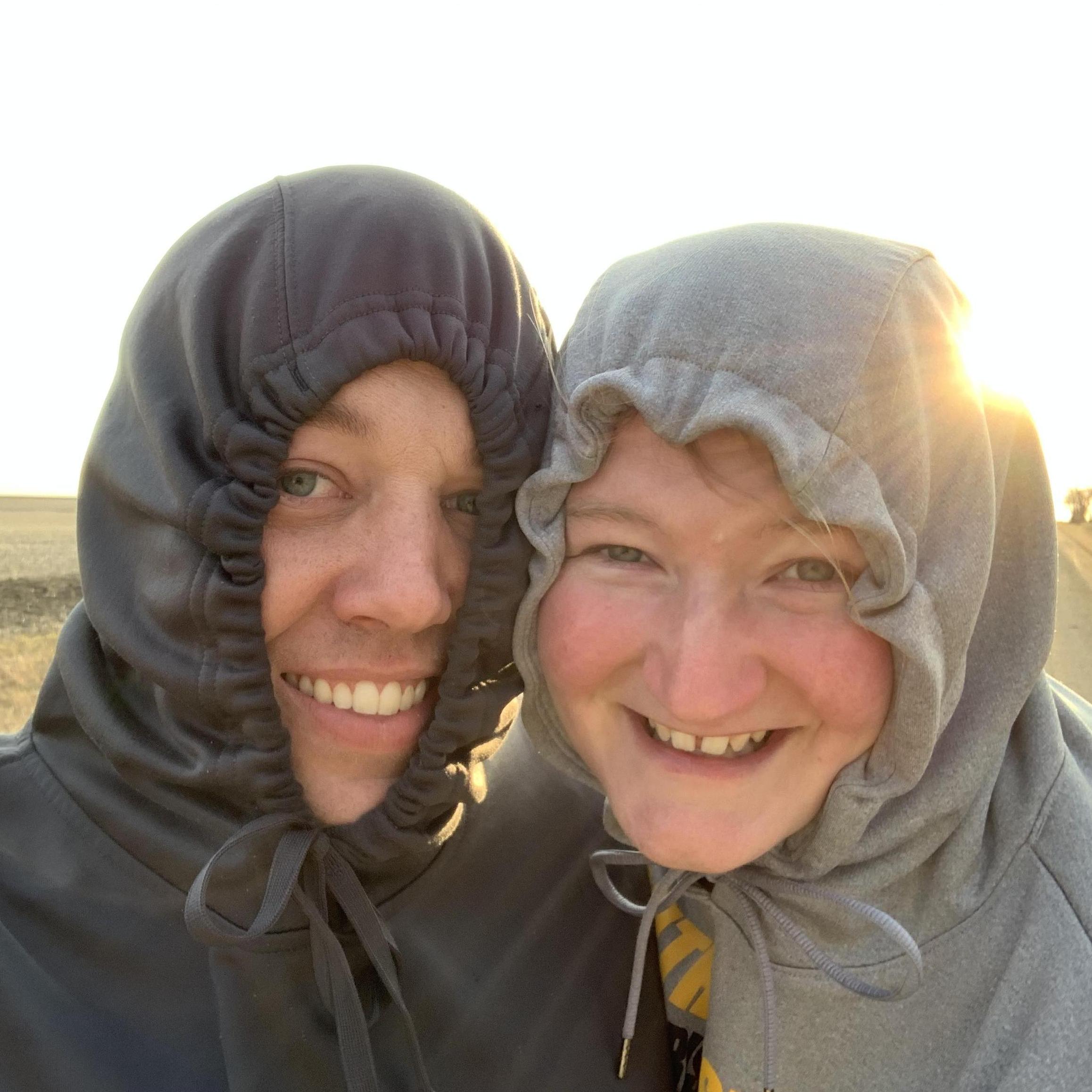 Bundled up for the cold walk!