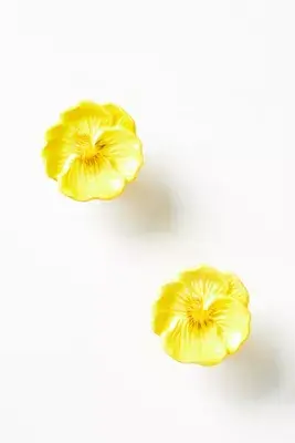 Lyah Pansy Stoneware Knobs, Set of 2