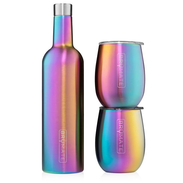 Winesulator + 2 Uncork'd XL Wine Tumblers/Lids | Rainbow Titanium V2.0