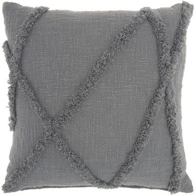 Life Styles Distressed Diamond Throw Pillow Gray - Nourison