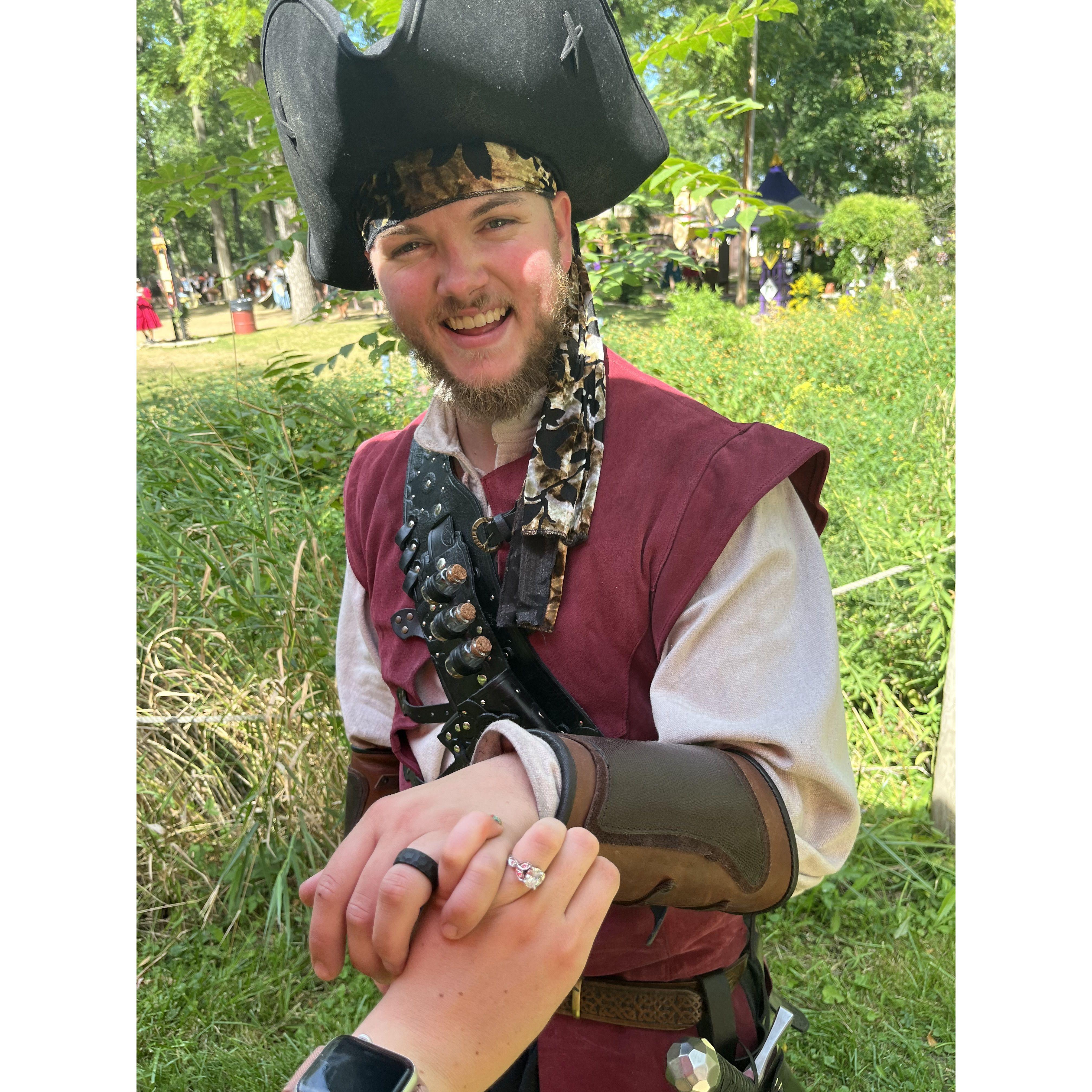 When Averi proposed to Griffin at the Renaissance Faire