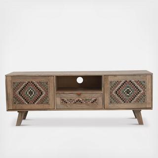 2-Door Cane Console Table