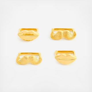 Mr. & Mrs. Muse Brass Napkin Rings, Set of 4