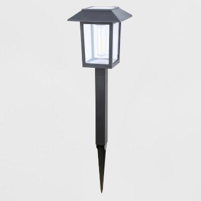 6pk Outdoor LED Pathway Lights Square Hood with Filament Bulb Black - Threshold™