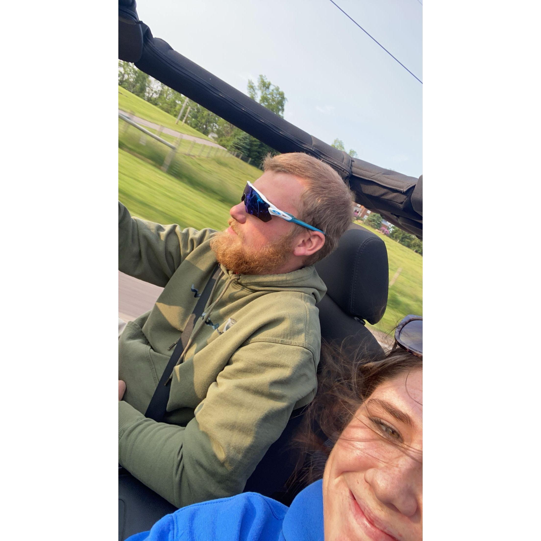 Summer evenings with the doors off of my Jeep!