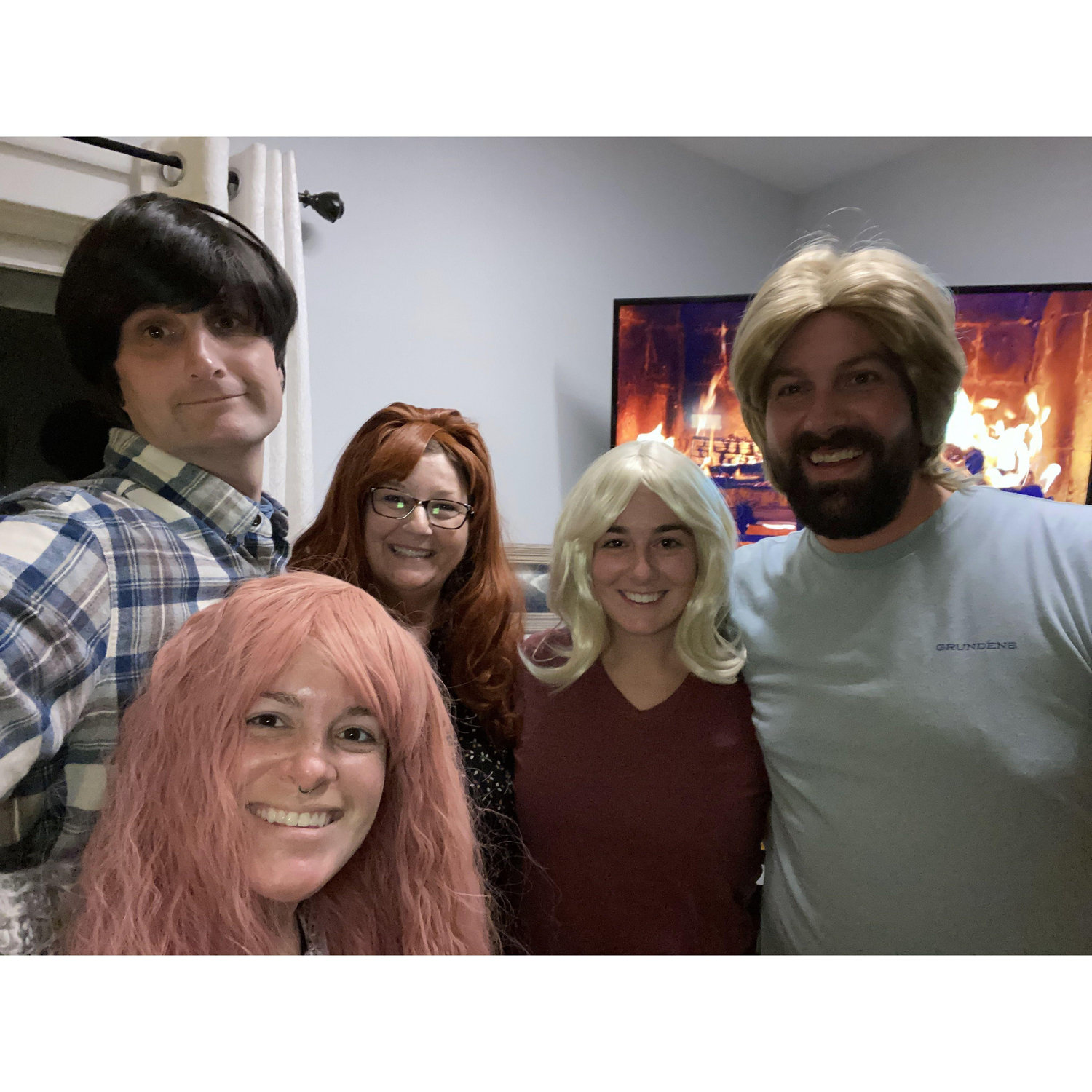 Christmas wigs from Alana's mom