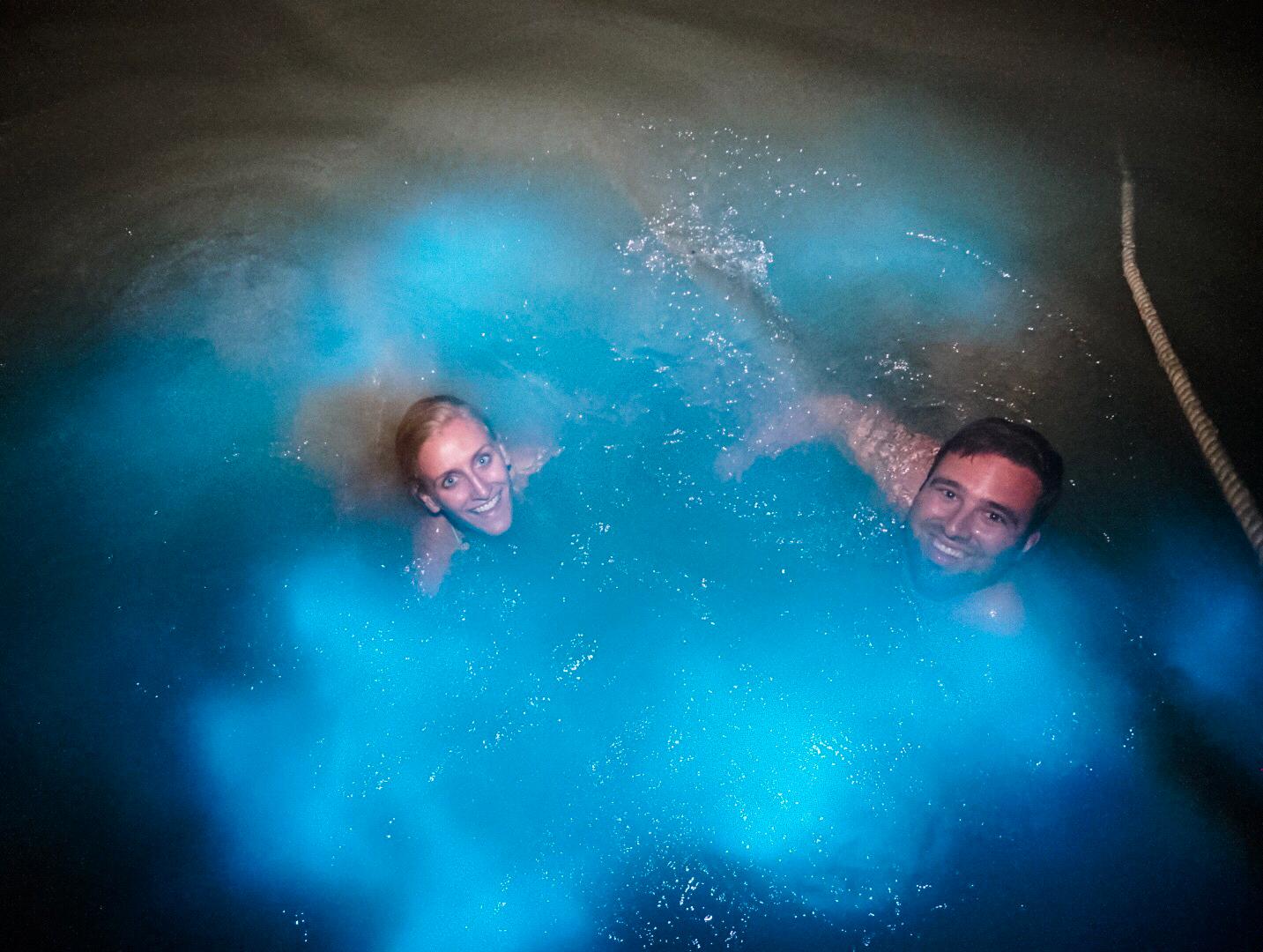 November 2018 - Swimming in the Luminous Lagoon in Jamaica.