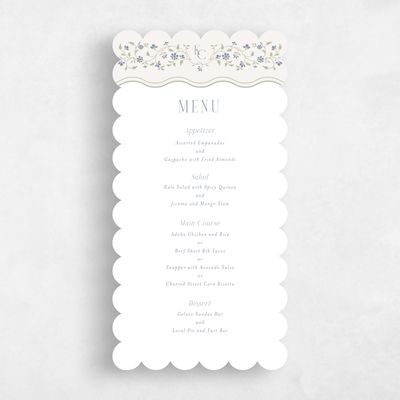 Beige Scalloped Wedding Menu - Siofra