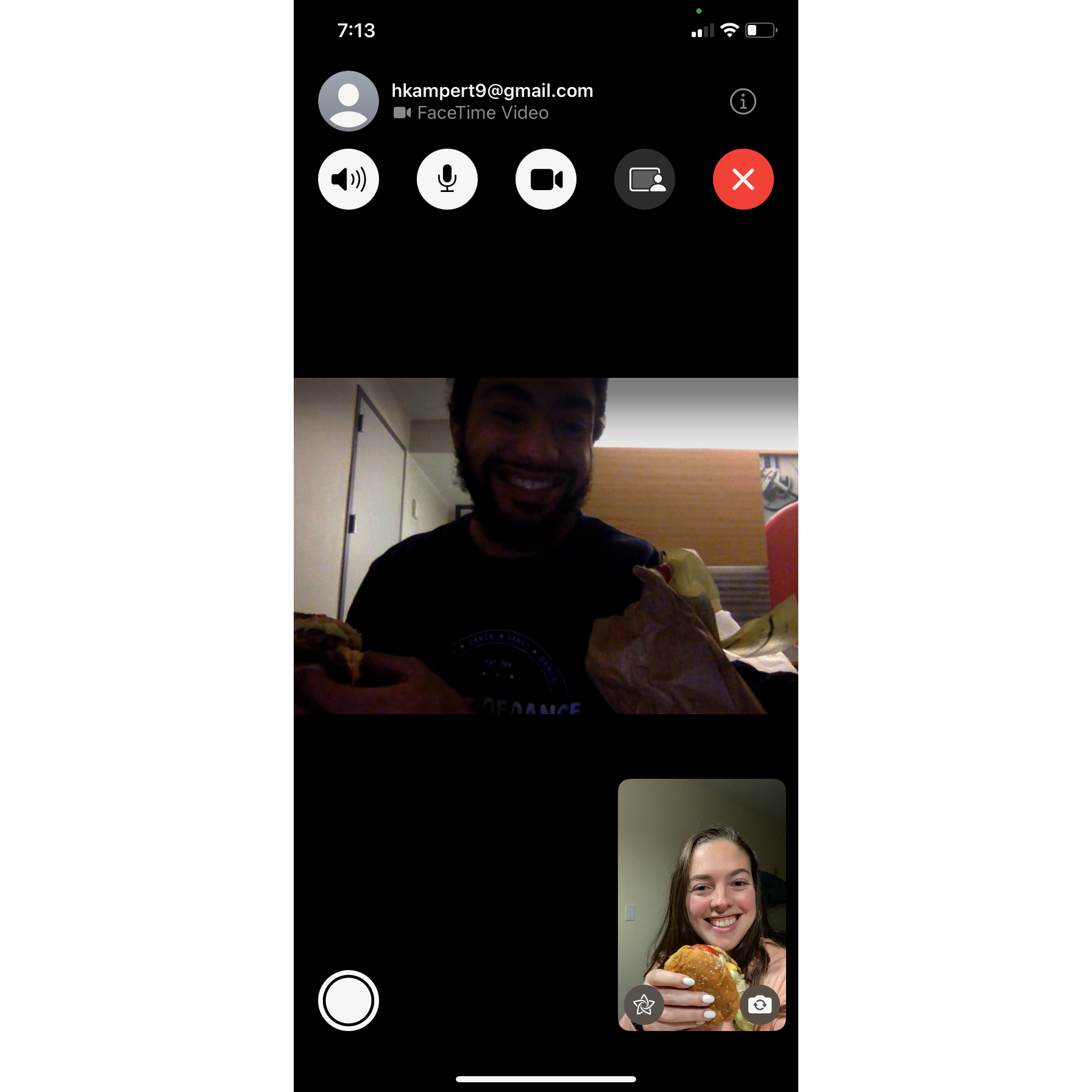 February 14, 2023: Our first virtual Valentine's Day. Five Guys and Relax Riesling over FaceTime