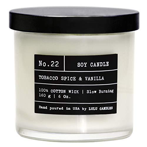 Lulu Candles | Tobacco, Spice & Vanilla | Luxury Scented Soy Jar Candle | Hand Poured in The USA | Highly Scented & Long Lasting | Small - 6 Oz.