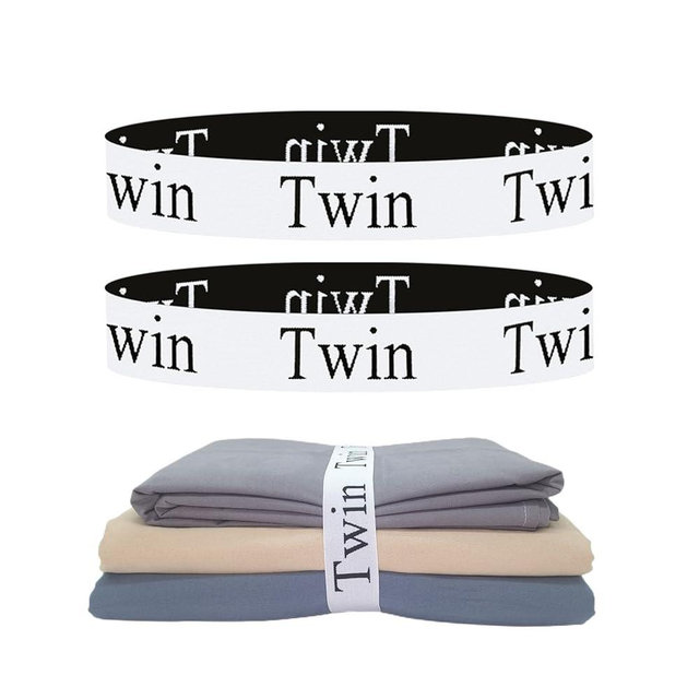 Yermivie 2 Pieces Bed Sheet Organizer Bands, Sheet Organizers and Storage Label Bands, Sheet Label for Bedding, Sheets Organizer for Closet,Sheet Keepers Linen Labels Bedding Bands (2Pcs Twin)