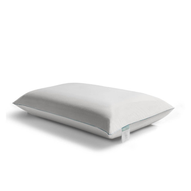 TEMPUR-Cloud® King Dual Cooling™ Pillow: Cotton Cover, Foam Fill, Medium/Firm, Woven Texture