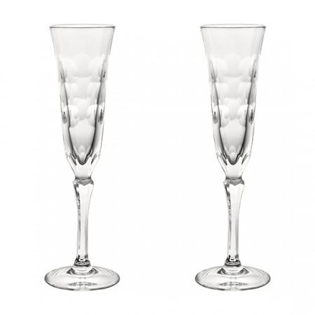 Pair of Crystal Clear Champagne Flutes