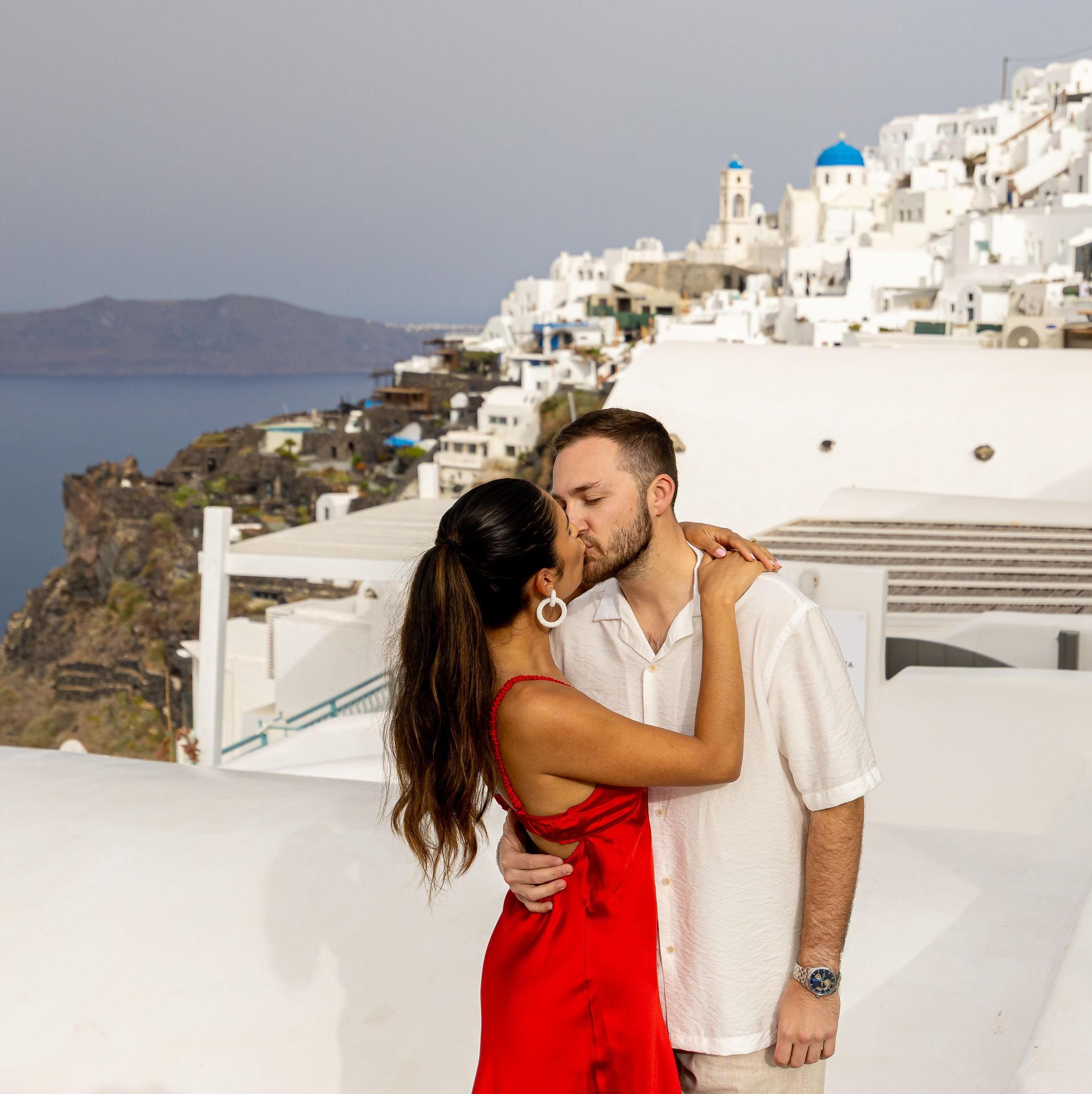 Celebrated our engagement in Greece!