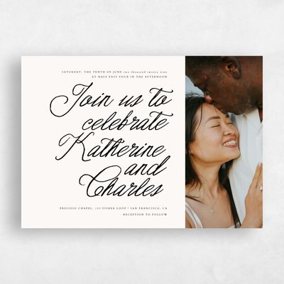 Multi-Colored Wedding Invitation - Devan Photo