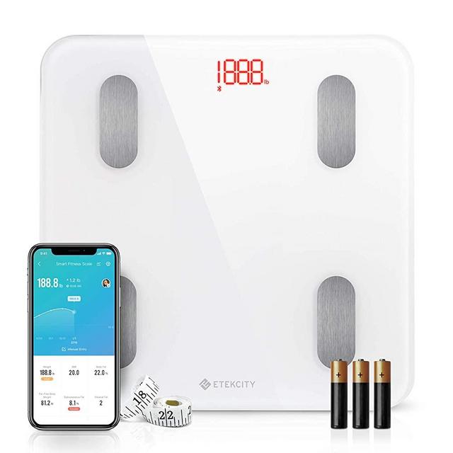 Etekcity Scales for Body Weight, Bathroom Digital Weight Scale for Body Fat, Smart Bluetooth Scale for BMI, and Weight Loss, Sync 13 Data with Other Fitness Apps