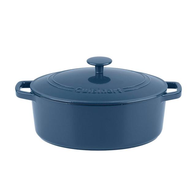 Cuisinart Chef's Classic 5.5qt Blue Enameled Cast Iron Oval Casserole with Cover-CI755-30BG