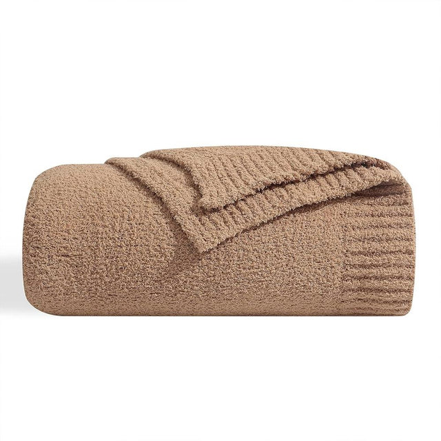 bearberry Super Soft Fluffy Throw Blanket Lightweight Cozy Warm Bed Blankets for Couch Sofa Bed All Season (Camel, 60”x80”)